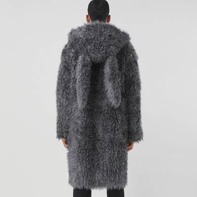 Burberry Hare Detail Mohair Blend Duffle Coat outlook