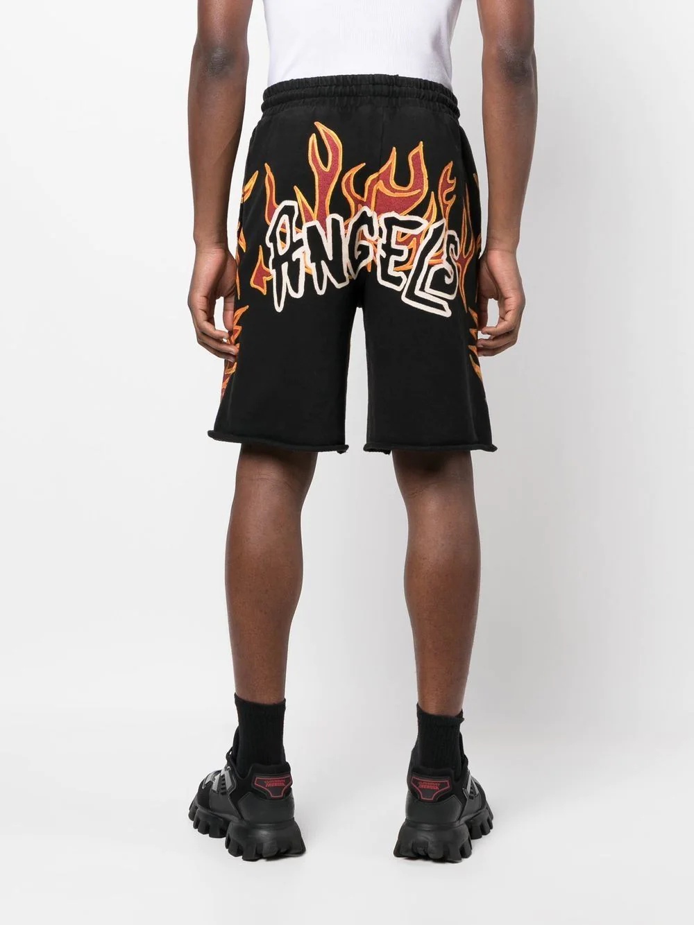 Graffiti Flames logo-print shorts - 4