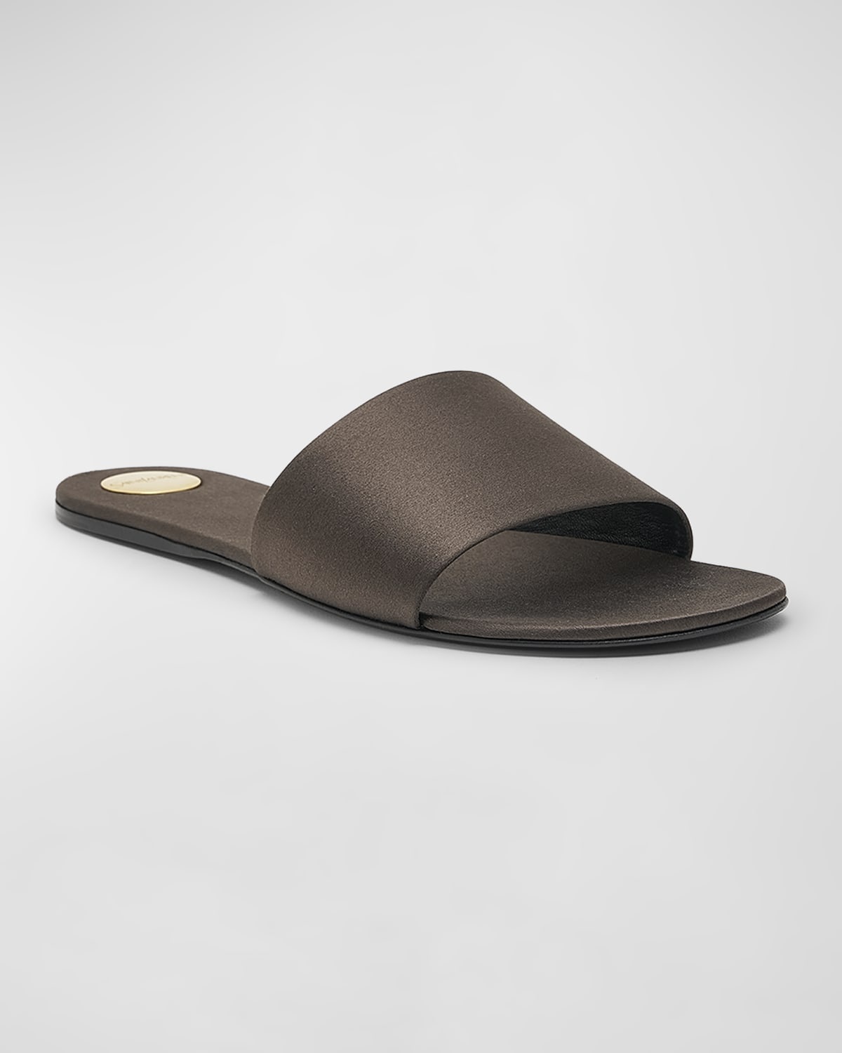Carlyle Satin Flat Slide Sandals - 3
