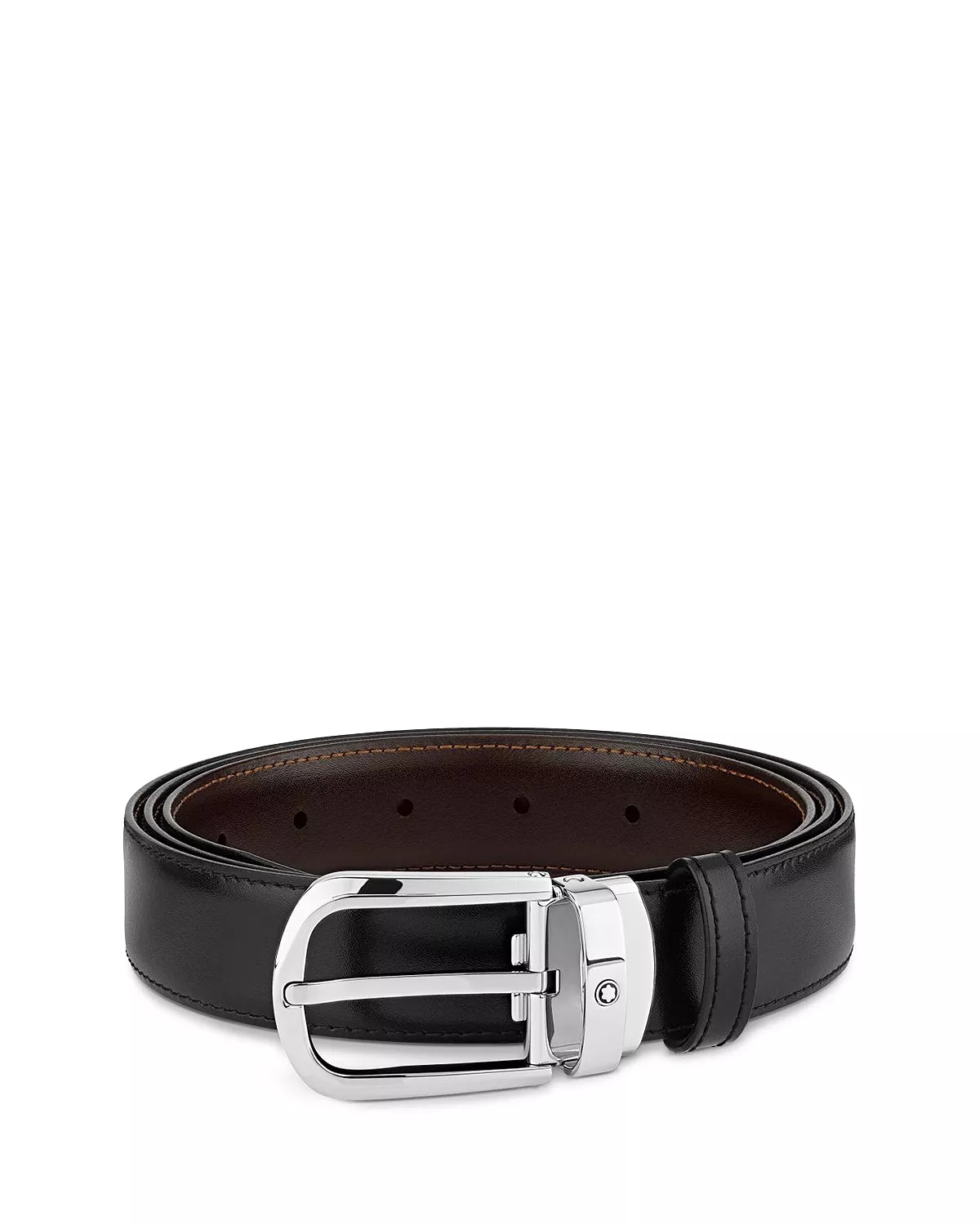Men's Horseshoe Stainless Steel Reversible Leather Belt - 3