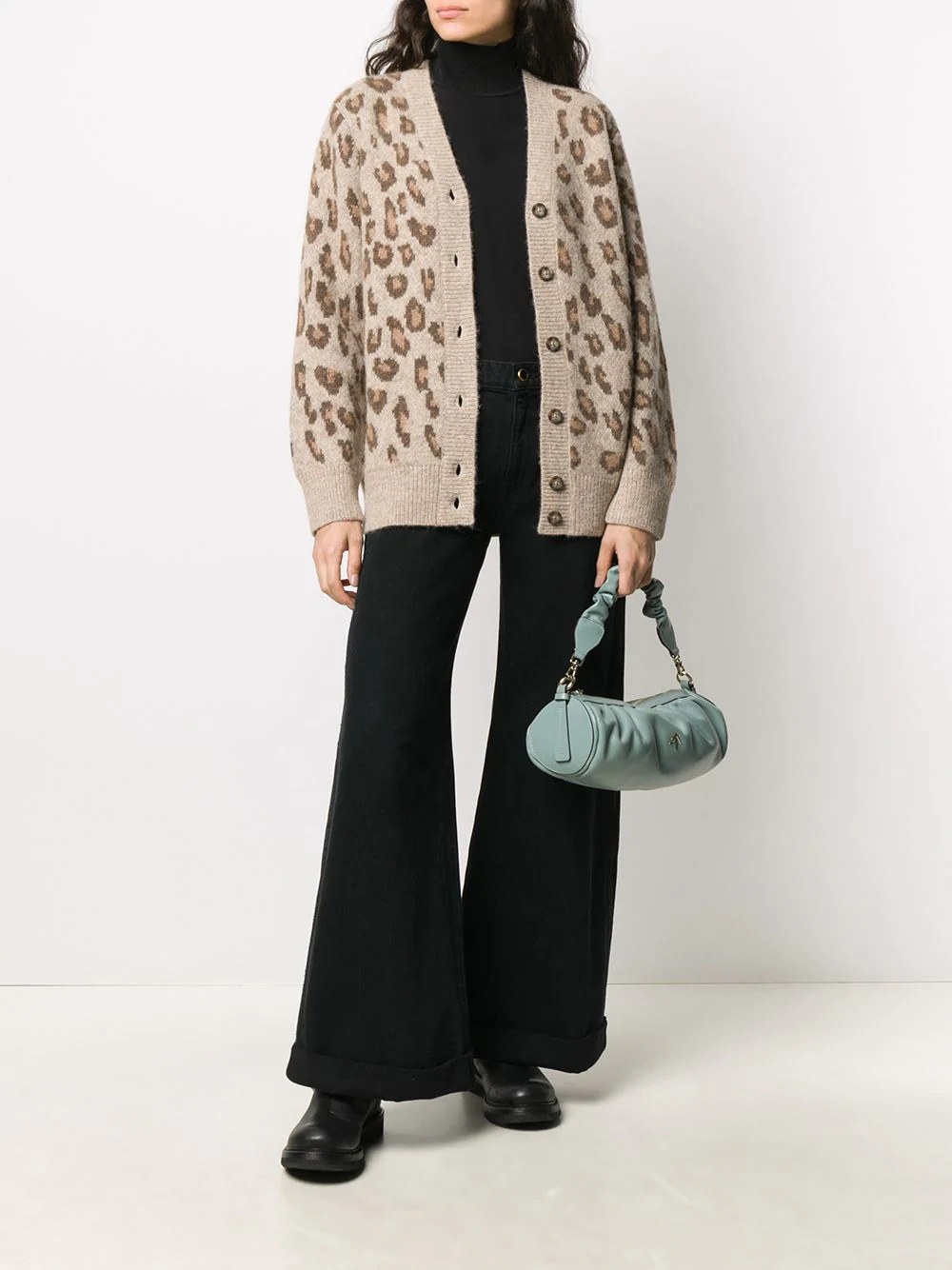 leopard print knit cardigan - 2