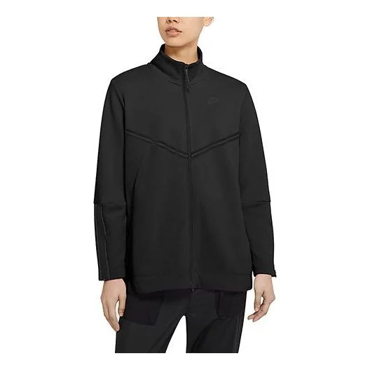 (WMNS) Nike Sportswear Tech Fleece Stand Collar Casual Cozy Black Jacket CW4297-010 - 1