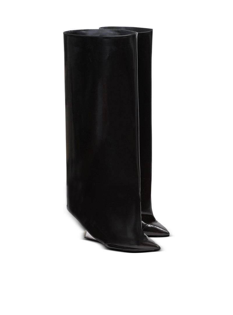Wedge calfskin leather boots 2