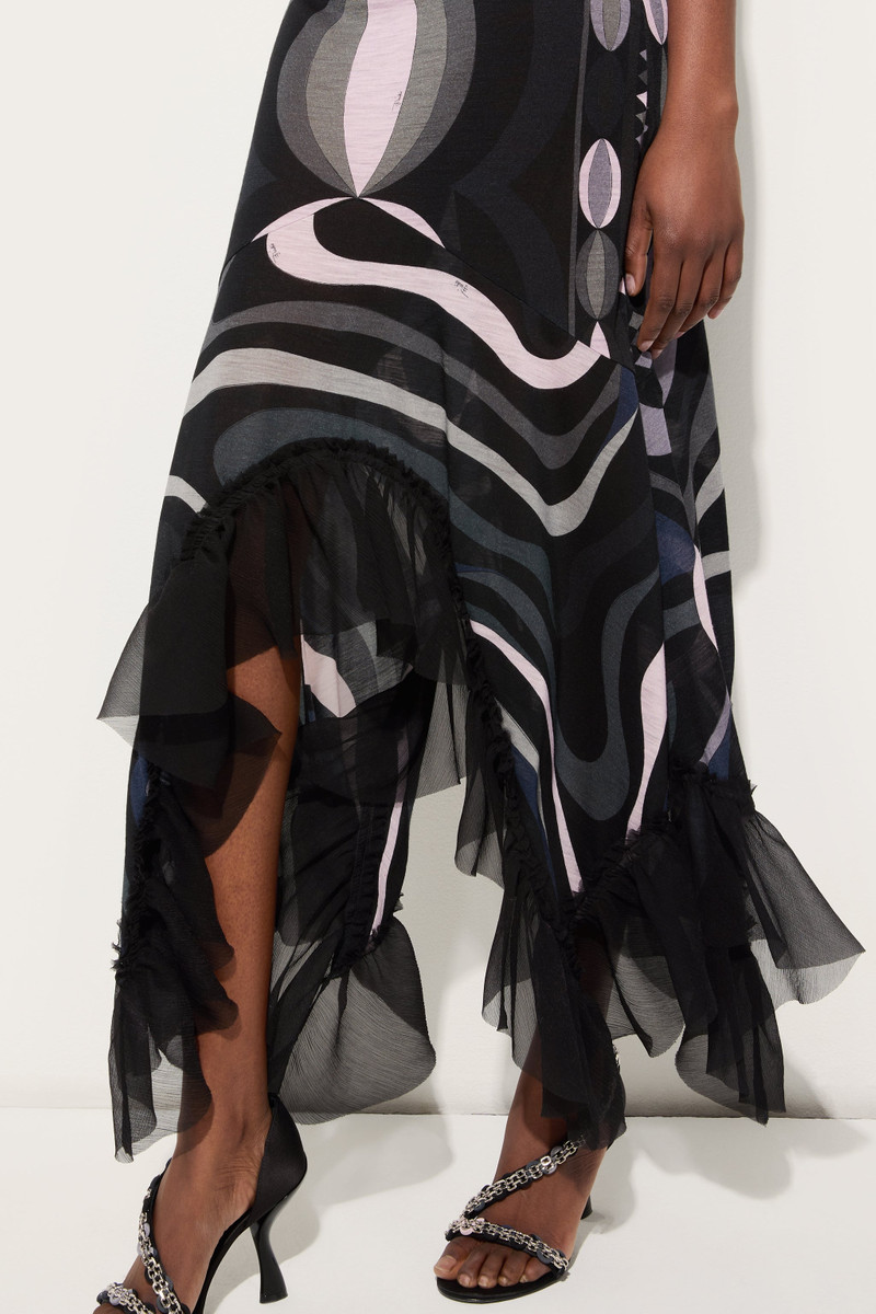 IRIDE PRINT V-NECK DRESS 5