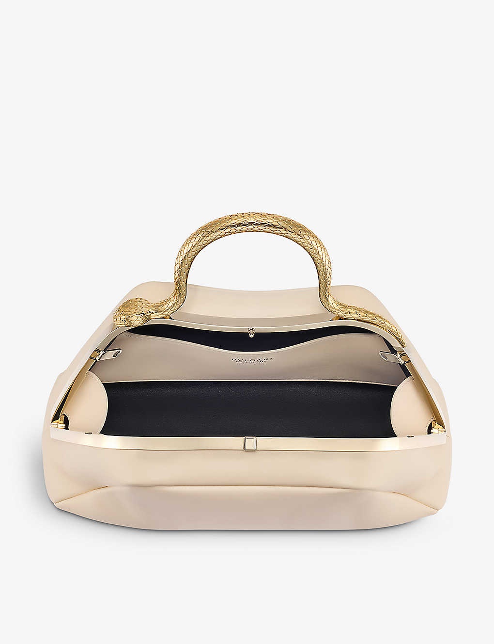 Serpentine leather top-handle bag - 5