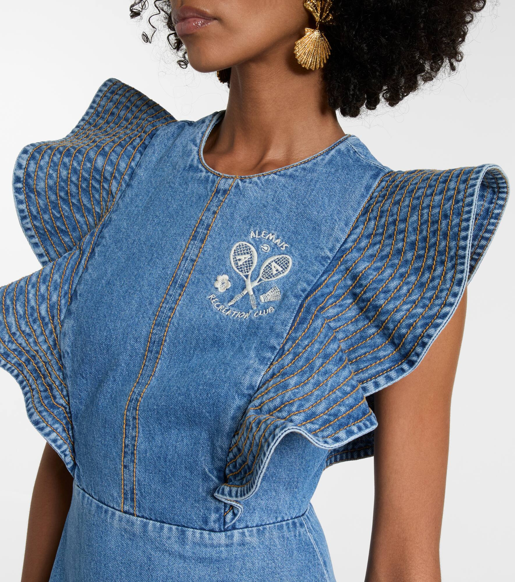 Stephi ruffled denim maxi dress - 4