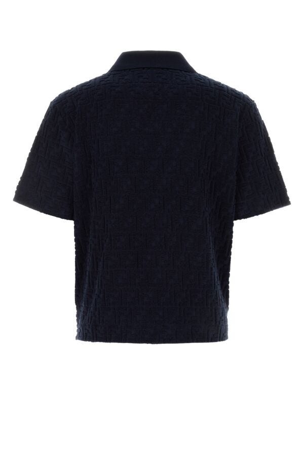 Fendi Man Dark Blue Terry Fabric Polo Shirt - 2