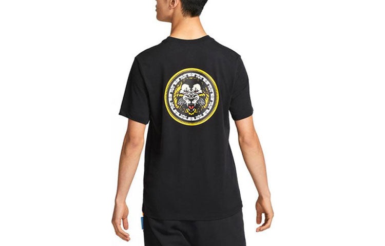 Men's Nike SS22 Lebron Dri-fit Back Animal Printing Round Neck Short Sleeve Black T-Shirt DR7648-010 - 2