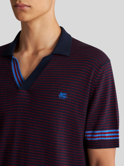 Etro STRIPED KNIT POLO SHIRT WITH LOGO outlook