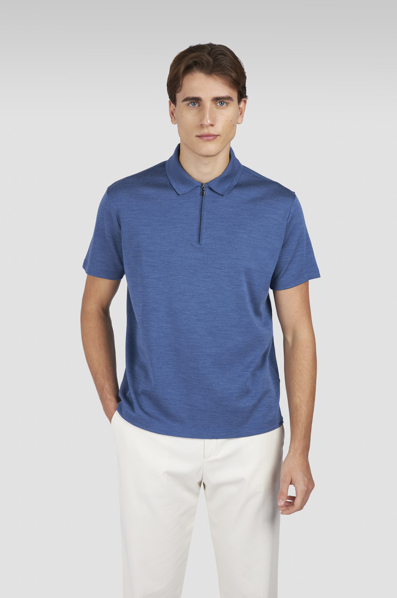 WOOL AND SILK POLO SHIRT WITH ZIP 6