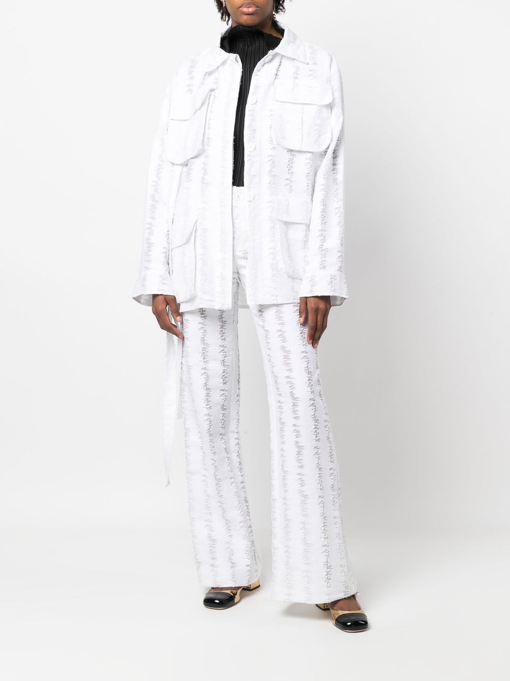 distressed flared trousers - 2