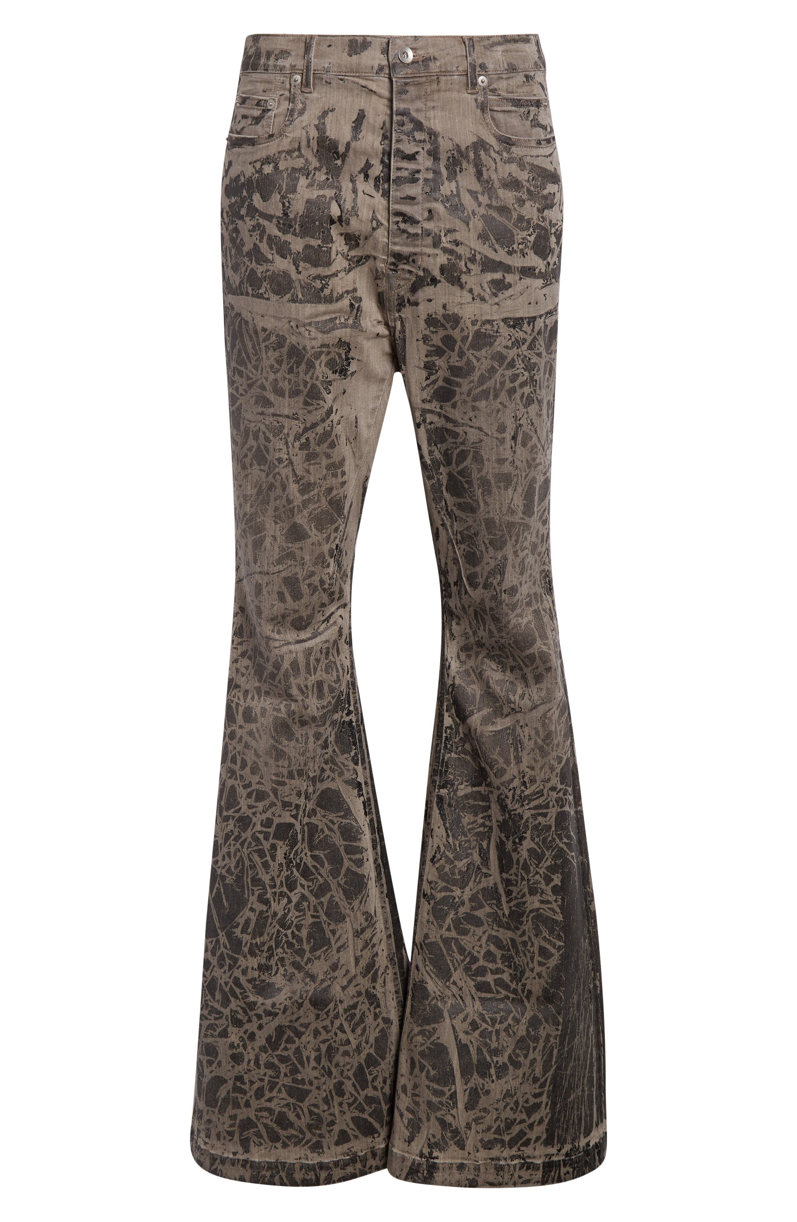 Rick Owens DRKSHDW Bolan Bootcut Jeans in Black Washed Foil at Nordstrom - 6