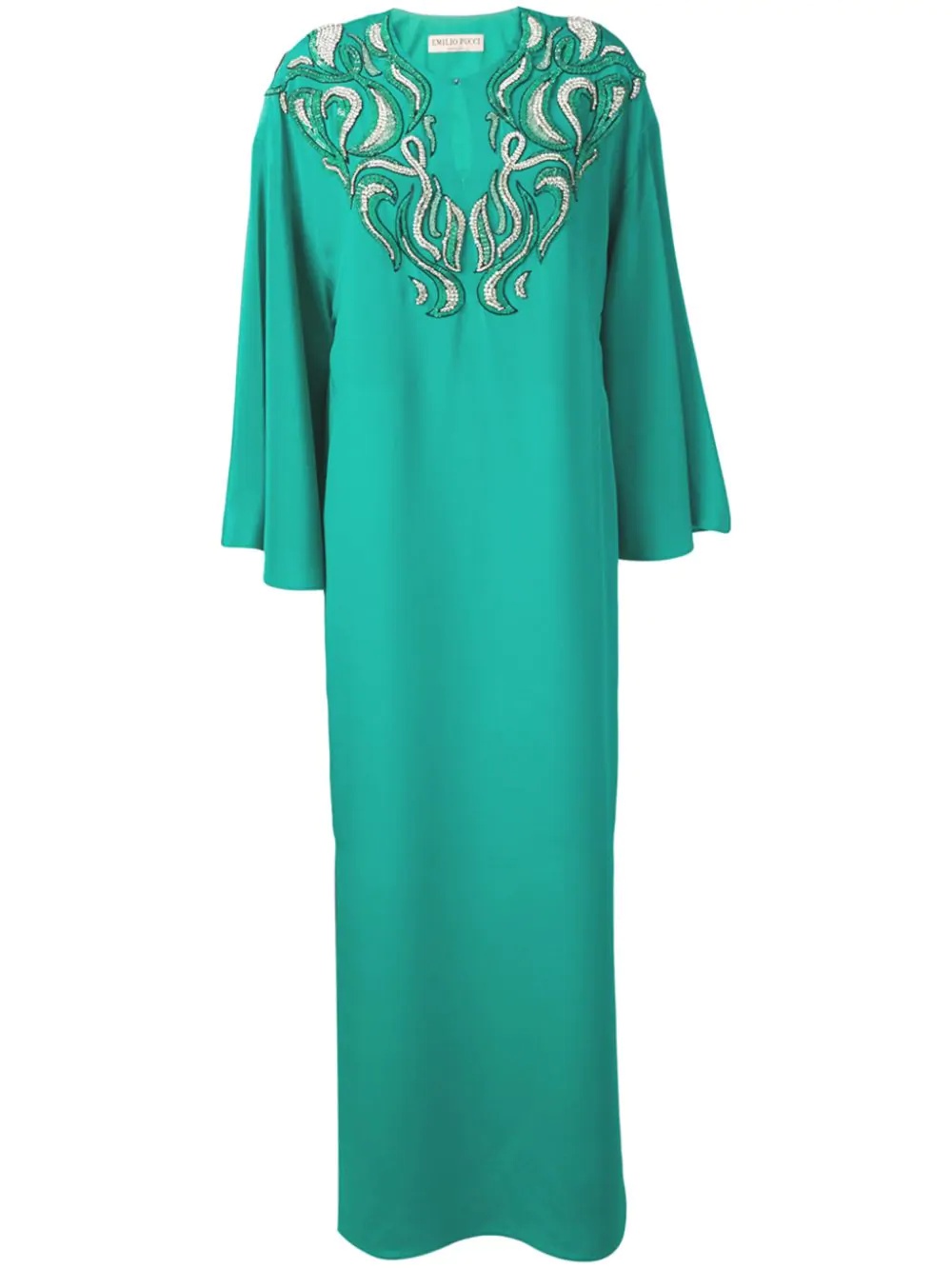 Jade Green Embellished Evening Dress - 1