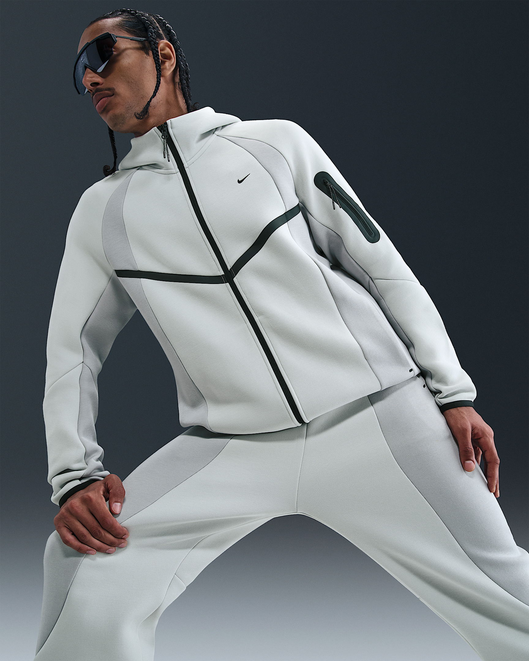 Nike Tech Men's Color-Block Full-Zip Fleece Windrunner Jacket - 3