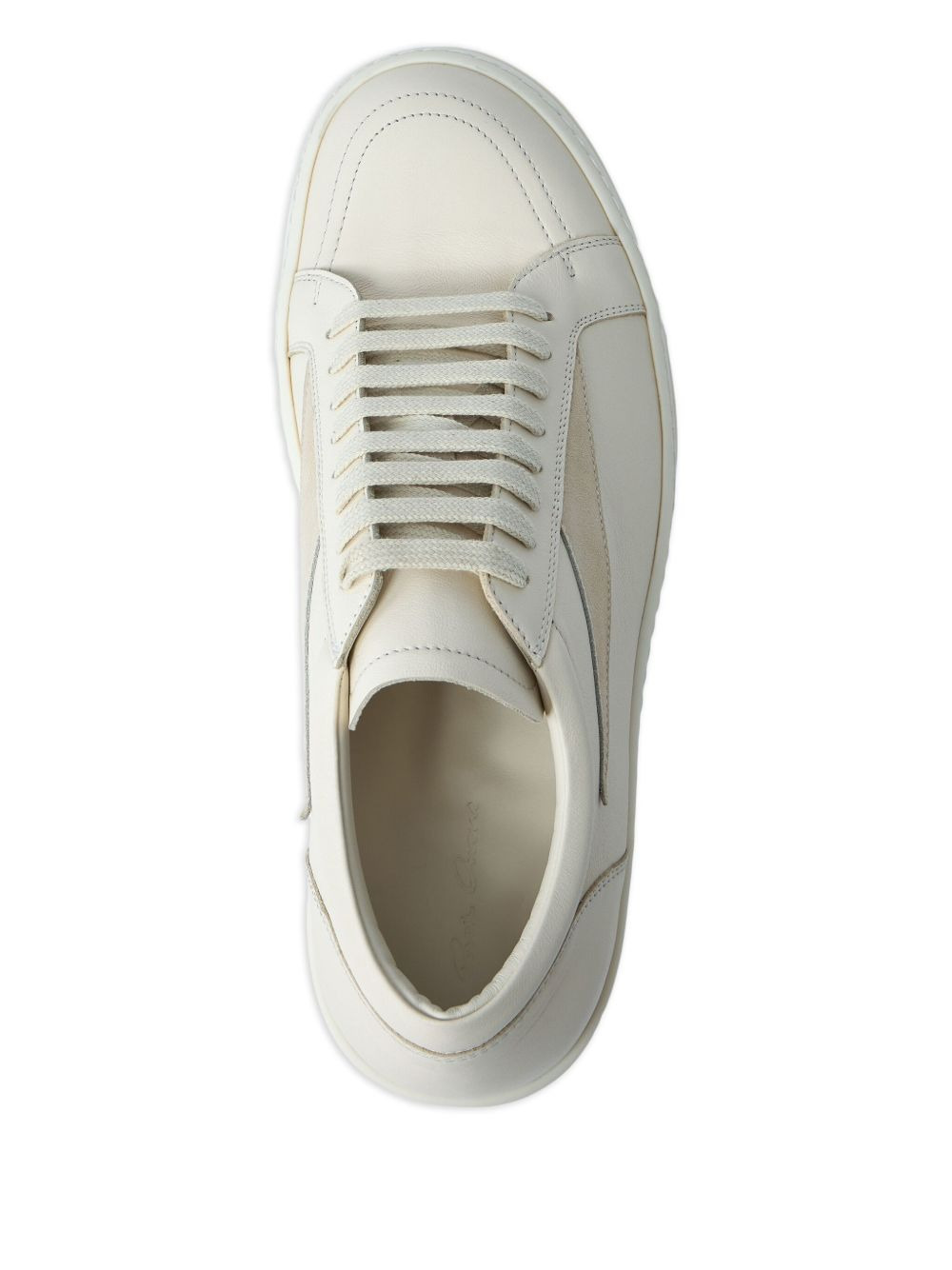 panelled leather sneakers - 4
