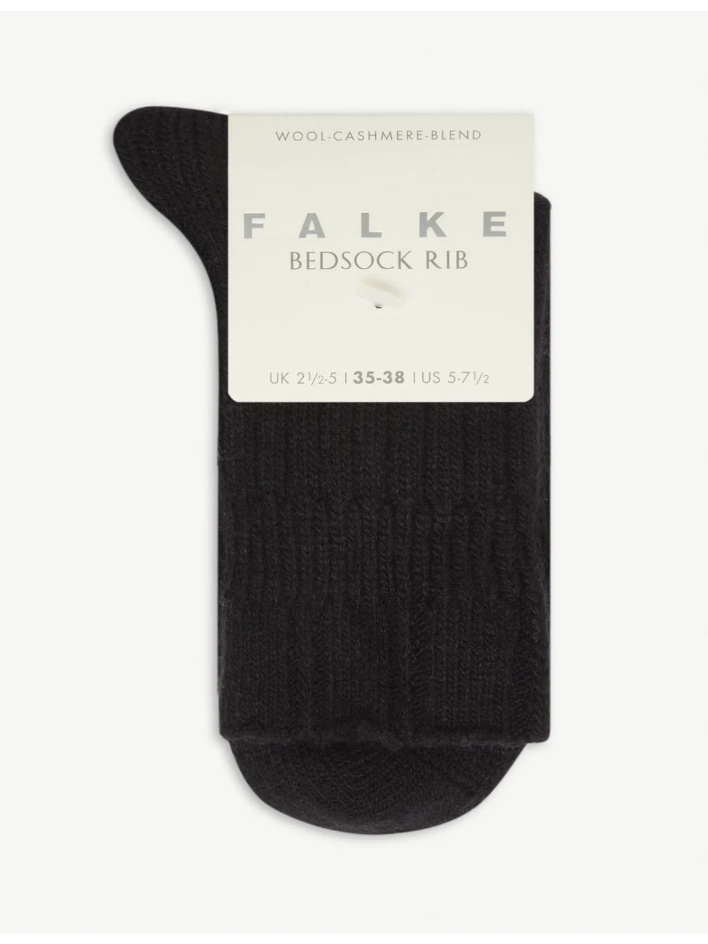 Bedsock ribbed knitted wool-blend socks - 1