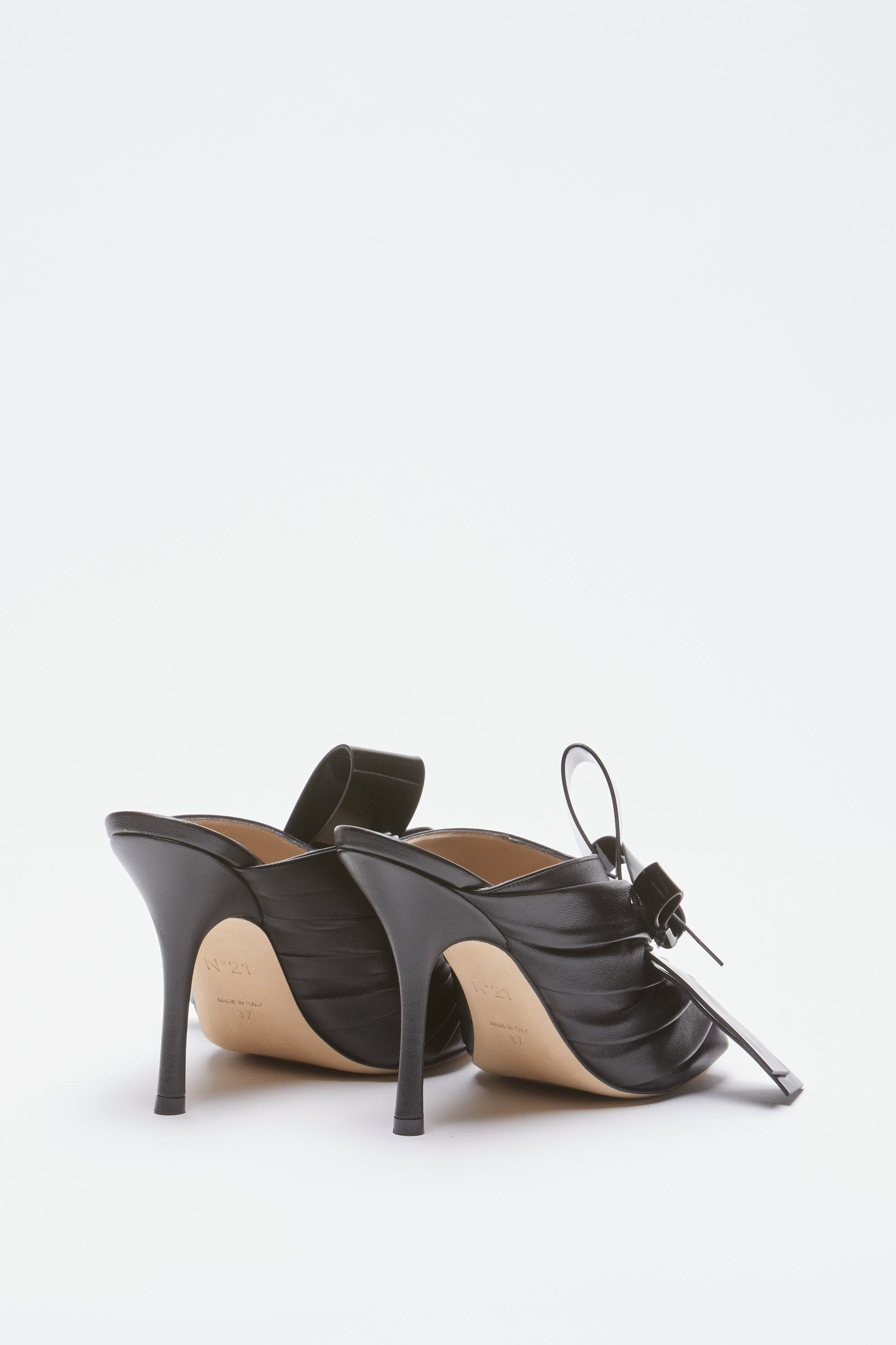 HIGH HEEL MULES WITH BOW - 2