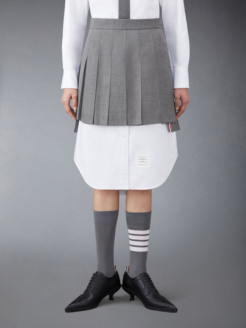 Wool Fresco Pleated Mini Skirt - 1