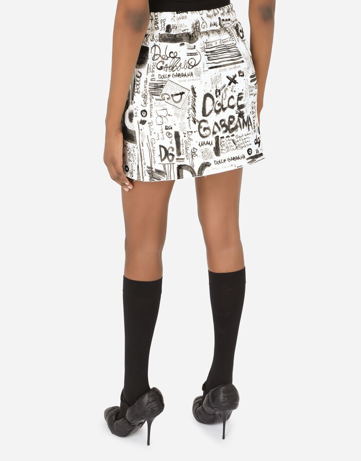 Fleece miniskirt with DG graffiti print - 5