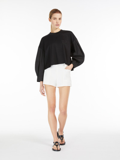 Max Mara DOLLY Cotton poplin and jersey boxy T-shirt outlook