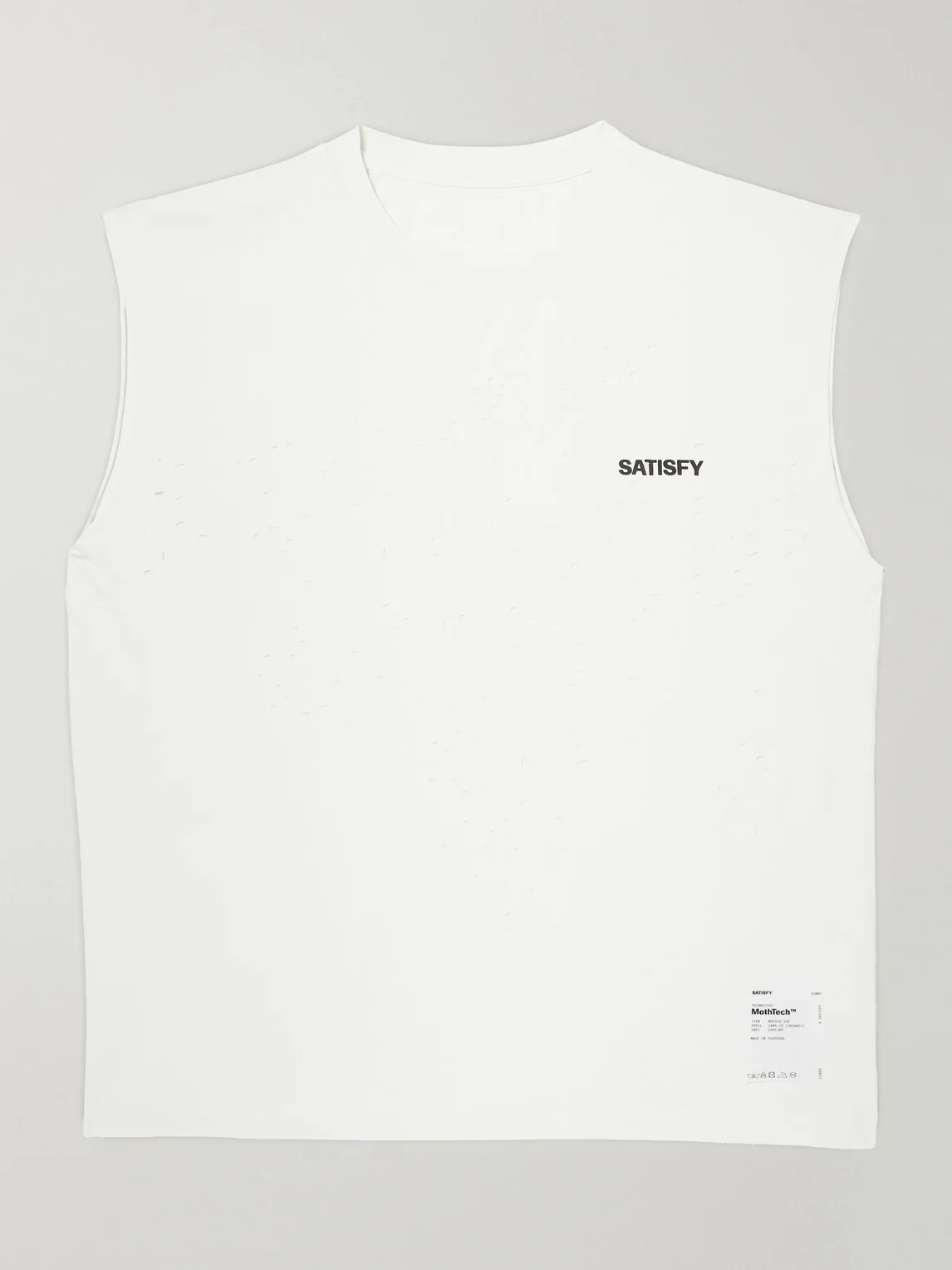 Distressed Logo-Print MothTech™ Organic Cotton-Jersey Tank Top - 1