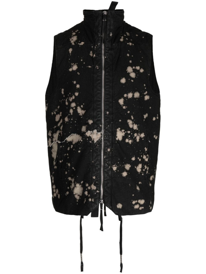high-neck camouflage-pattern gilet 1