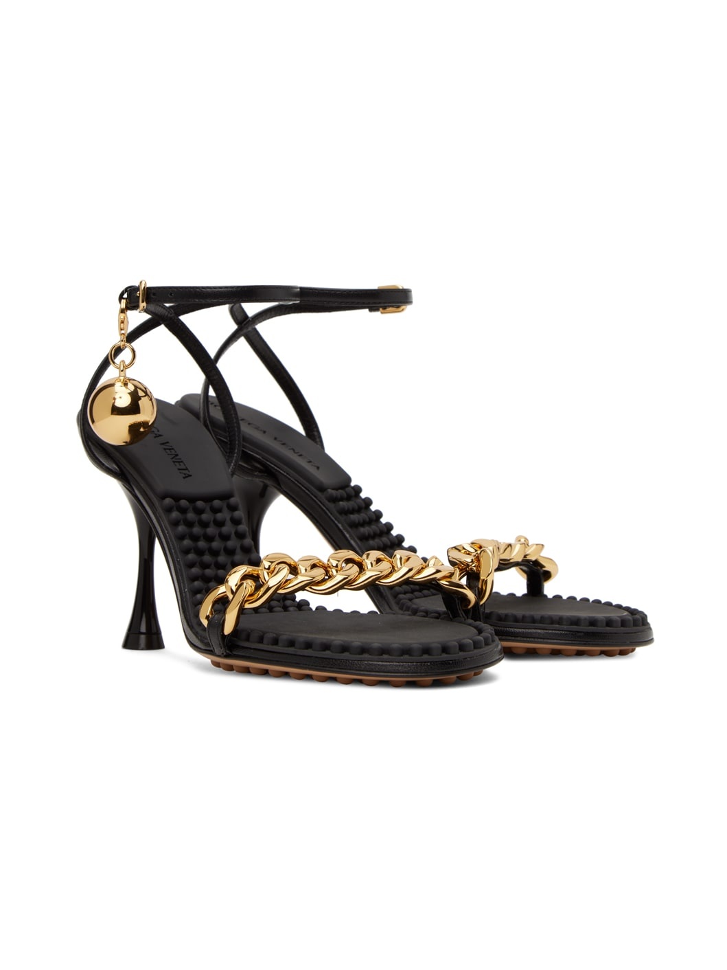Black Dot Heeled Sandals - 4