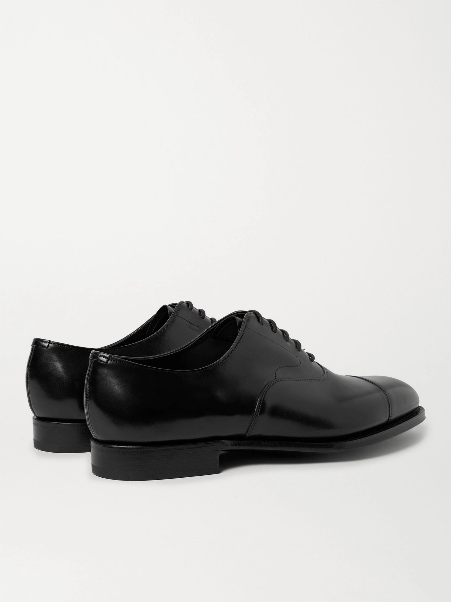 Chelsea Cap-Toe Burnished-Leather Oxford Shoes Black - 4