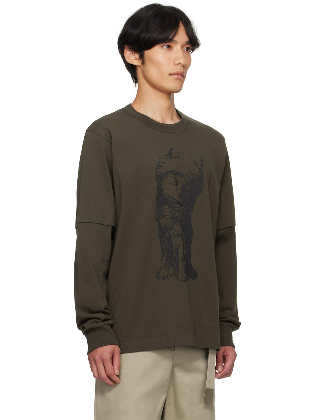 Khaki 'Where The Wild Things Are' Cotton T-shirt - 2