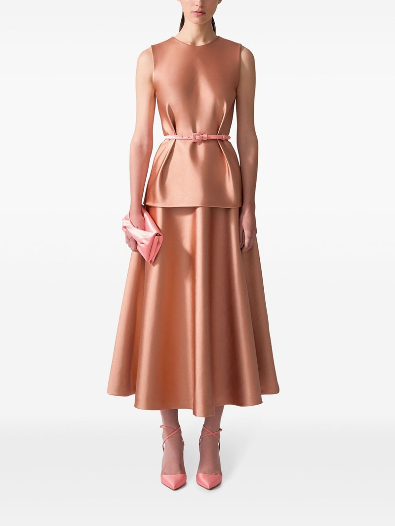 CAROLINA HERRERA crew-neck satin top outlook