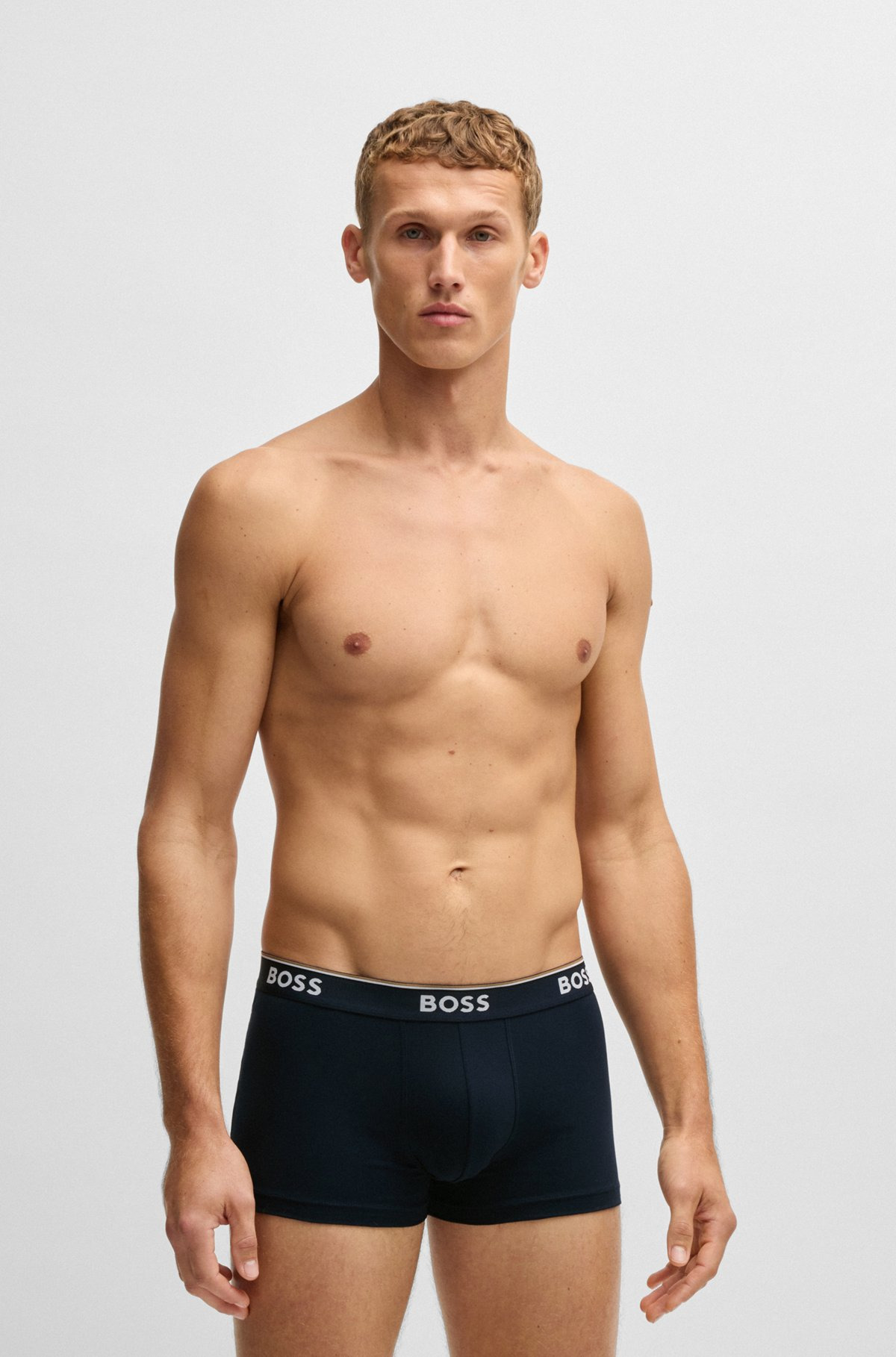 THREE-PACK OF STRETCH-COTTON TRUNKS WITH LOGO WAISTBANDS - 2
