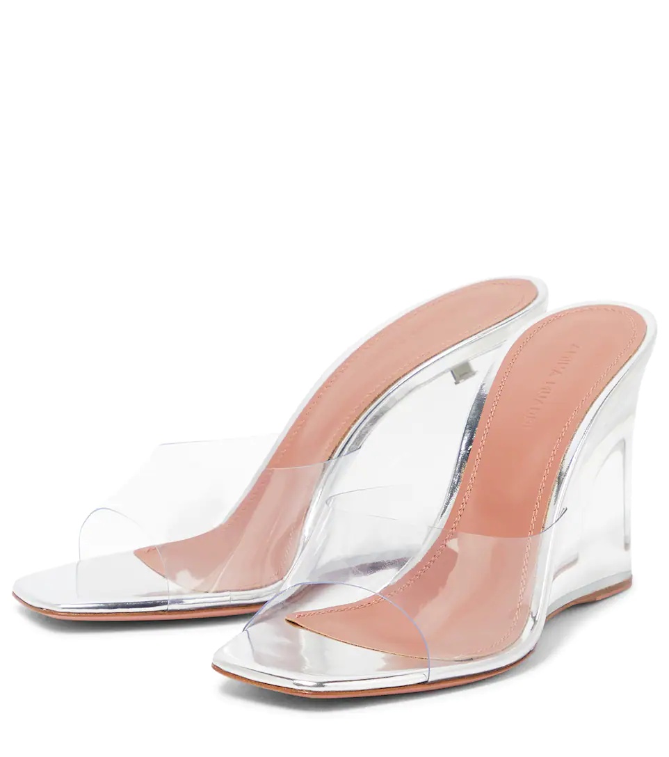 Lupita leather wedge mules - 5