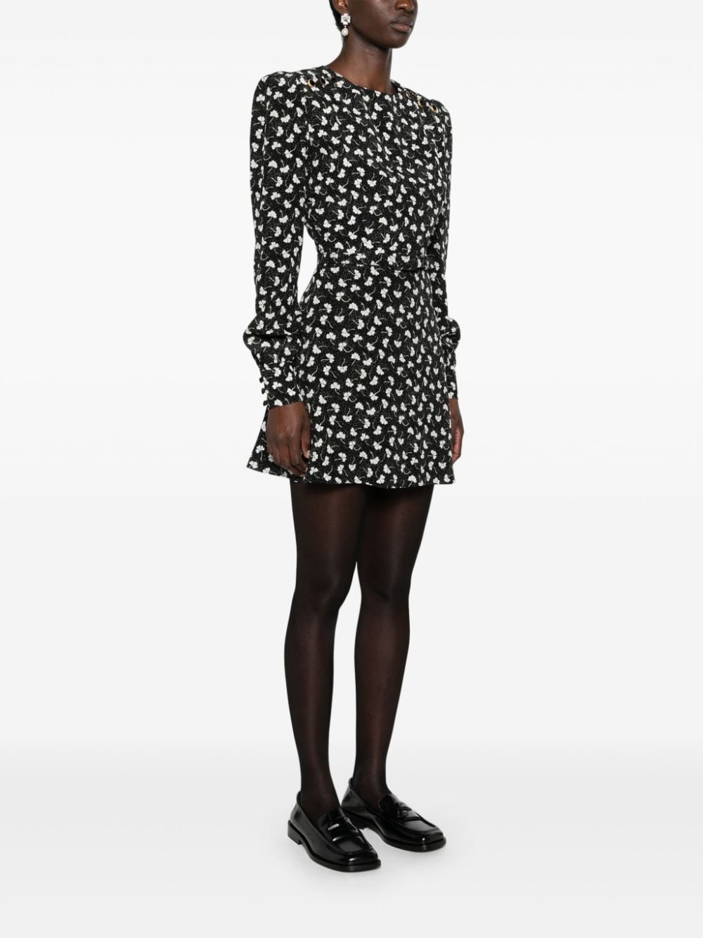 belted silk minidress - 3