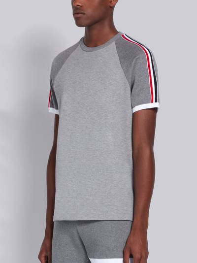 Thom Browne Light Grey Classic Pique RWB Detailing T-shirt outlook