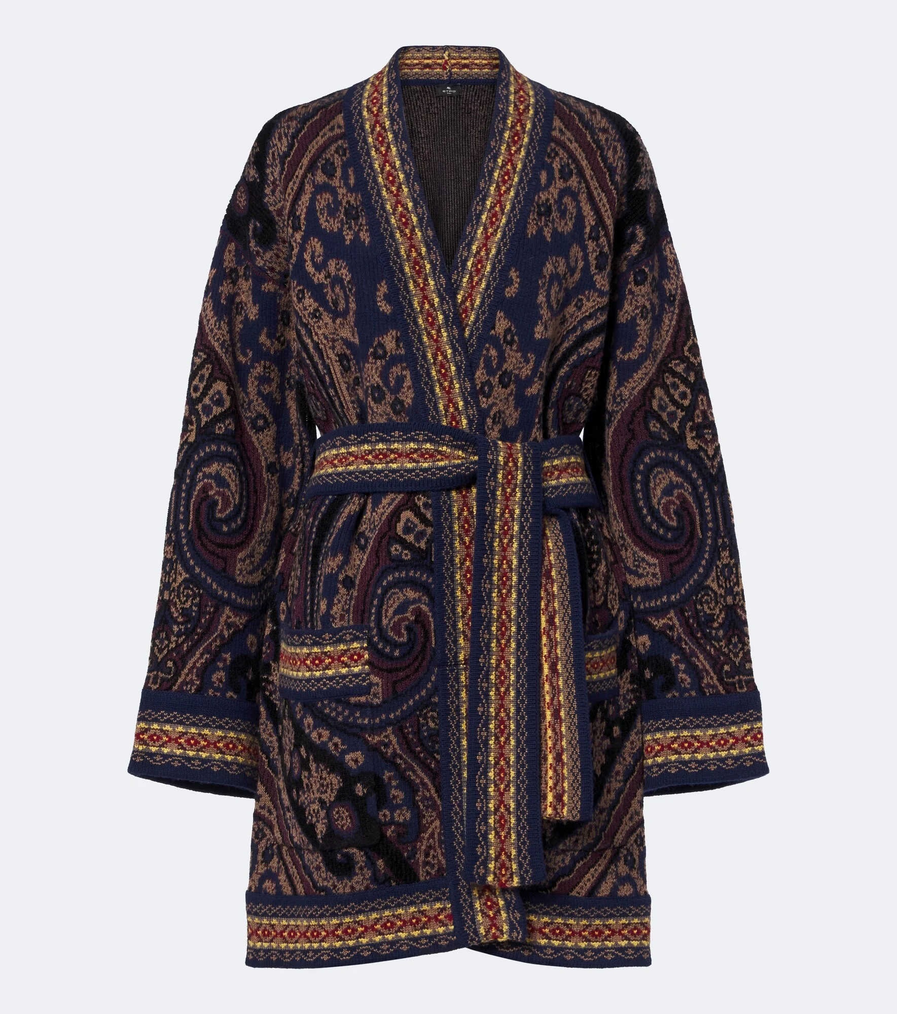 Jacquard wool-blend wrap cardigan - 1