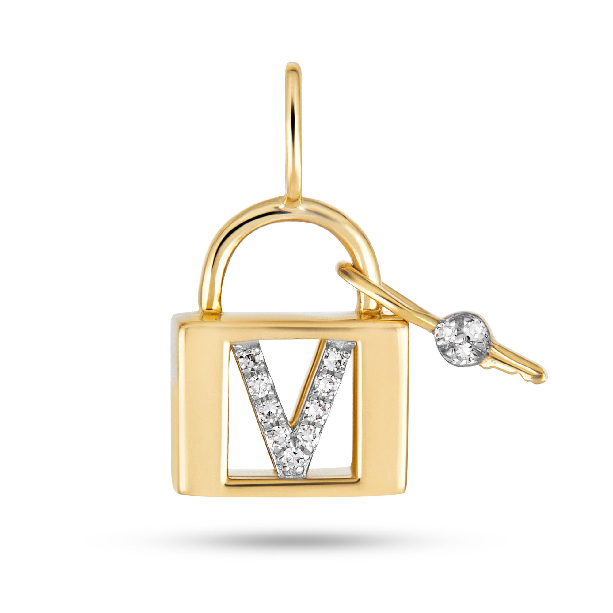 Love Lock Diamond Initial Charm - 26