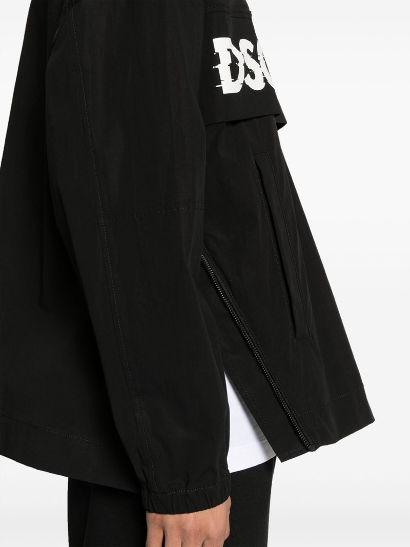 logo-print poplin half-zip jacket 5