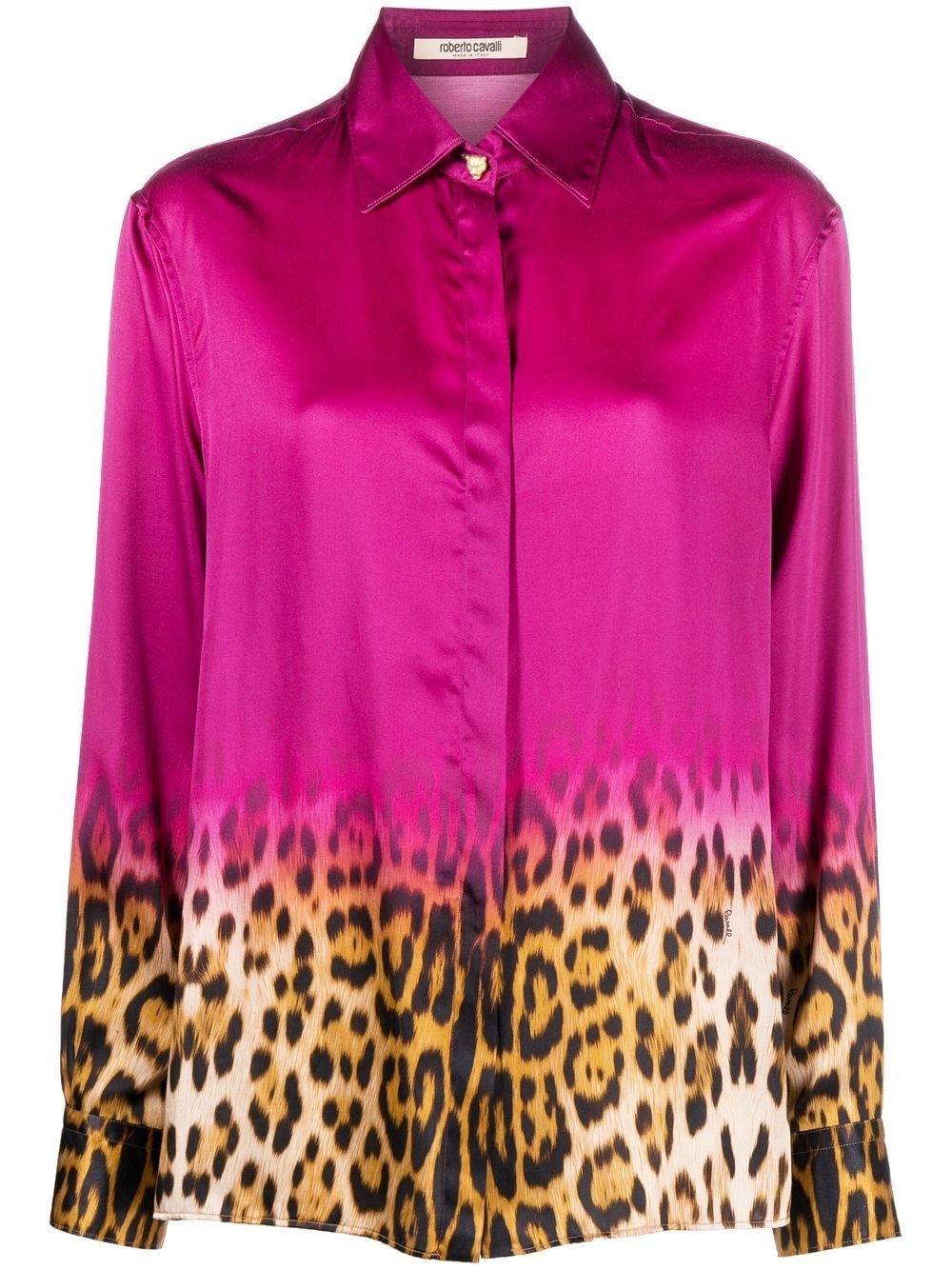 gradient leopard print blouse - 1