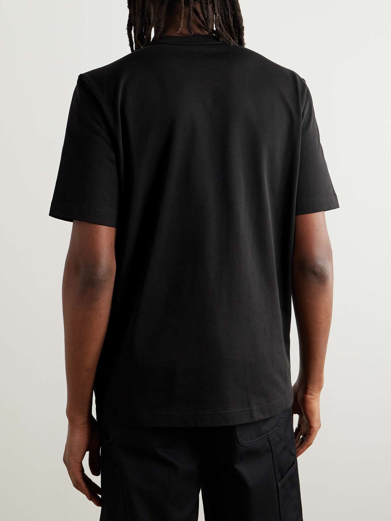 Logo-Appliquéd Twill-Trimmed Cotton-Jersey T-Shirt - 3