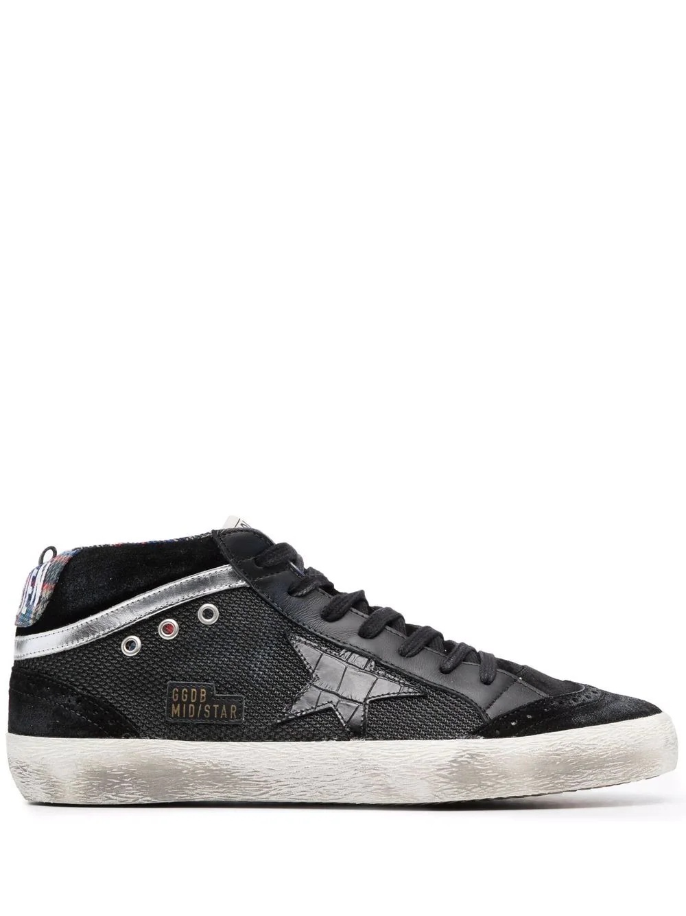 Mid Star lace-up distressed sneakers - 1