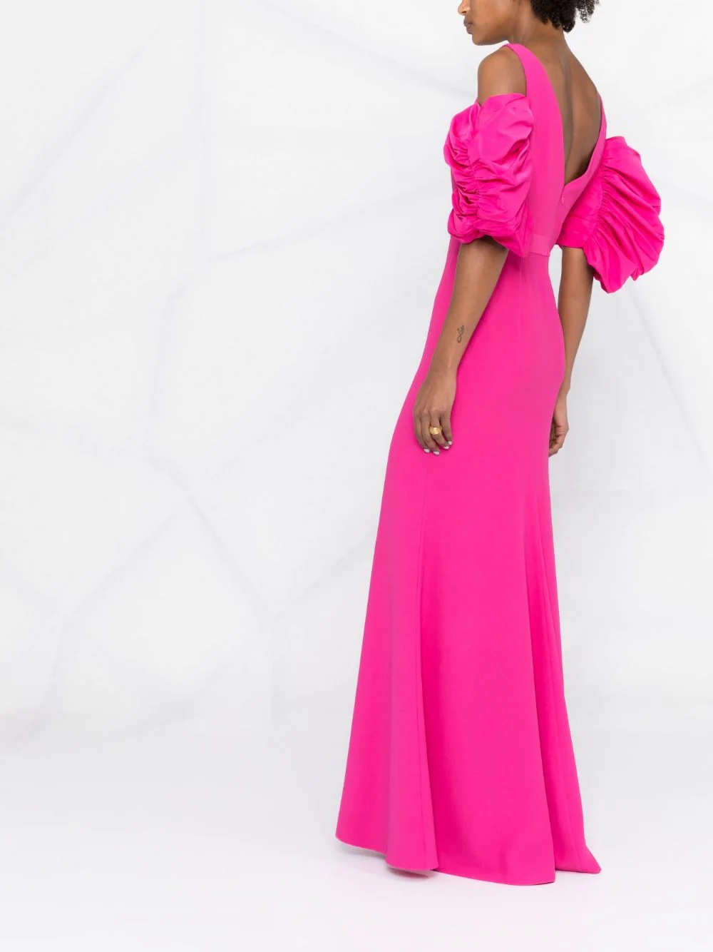 off-shoulder long gown - 4
