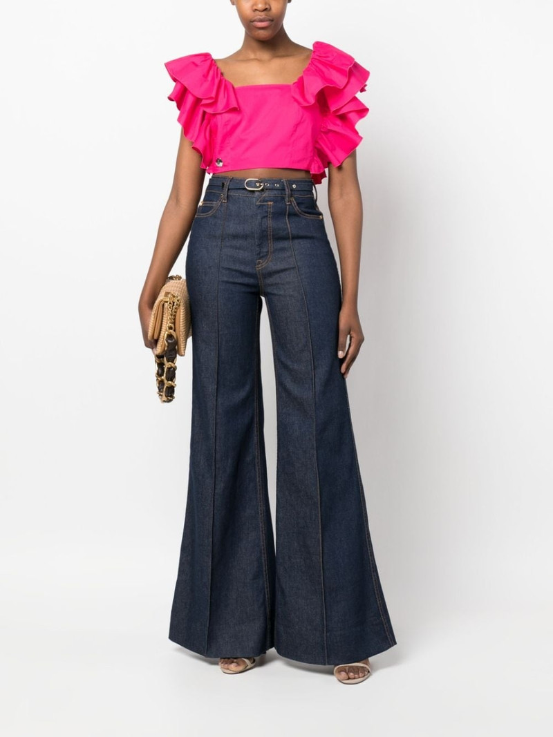 PHILIPP PLEIN Volant ruffled cropped top outlook
