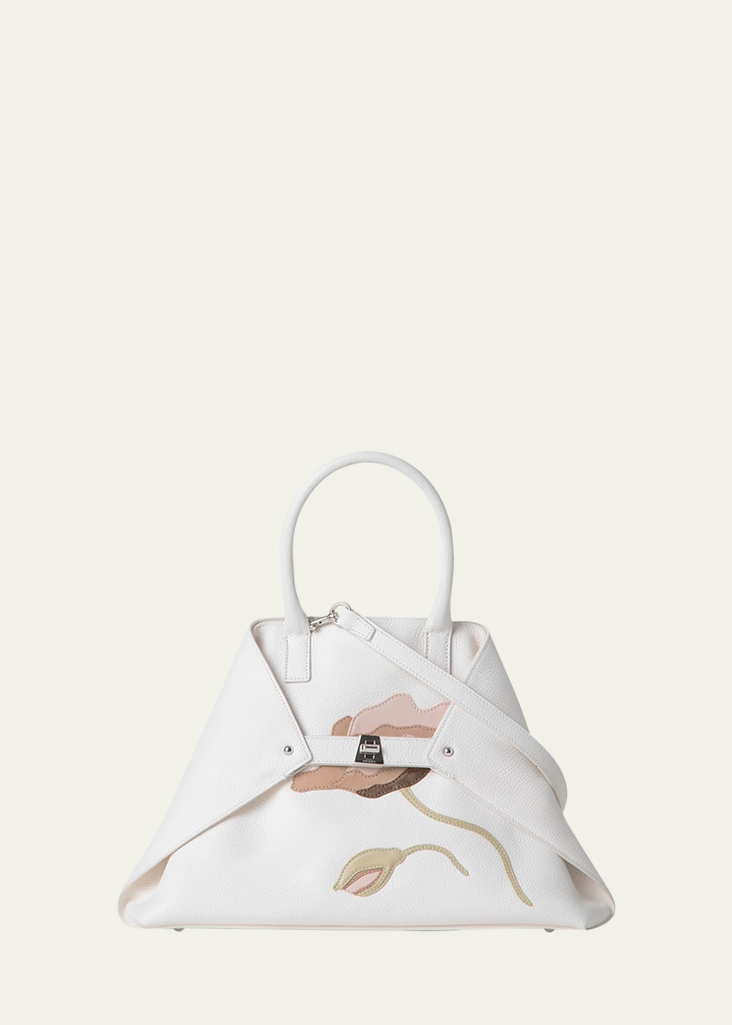 Ai Small Flower Leather Top-Handle Bag - 1