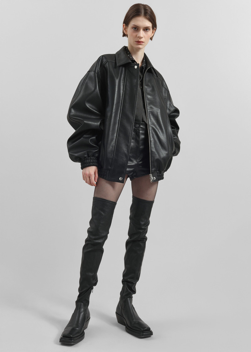 Prescott Faux Leather Jacket - Black 4