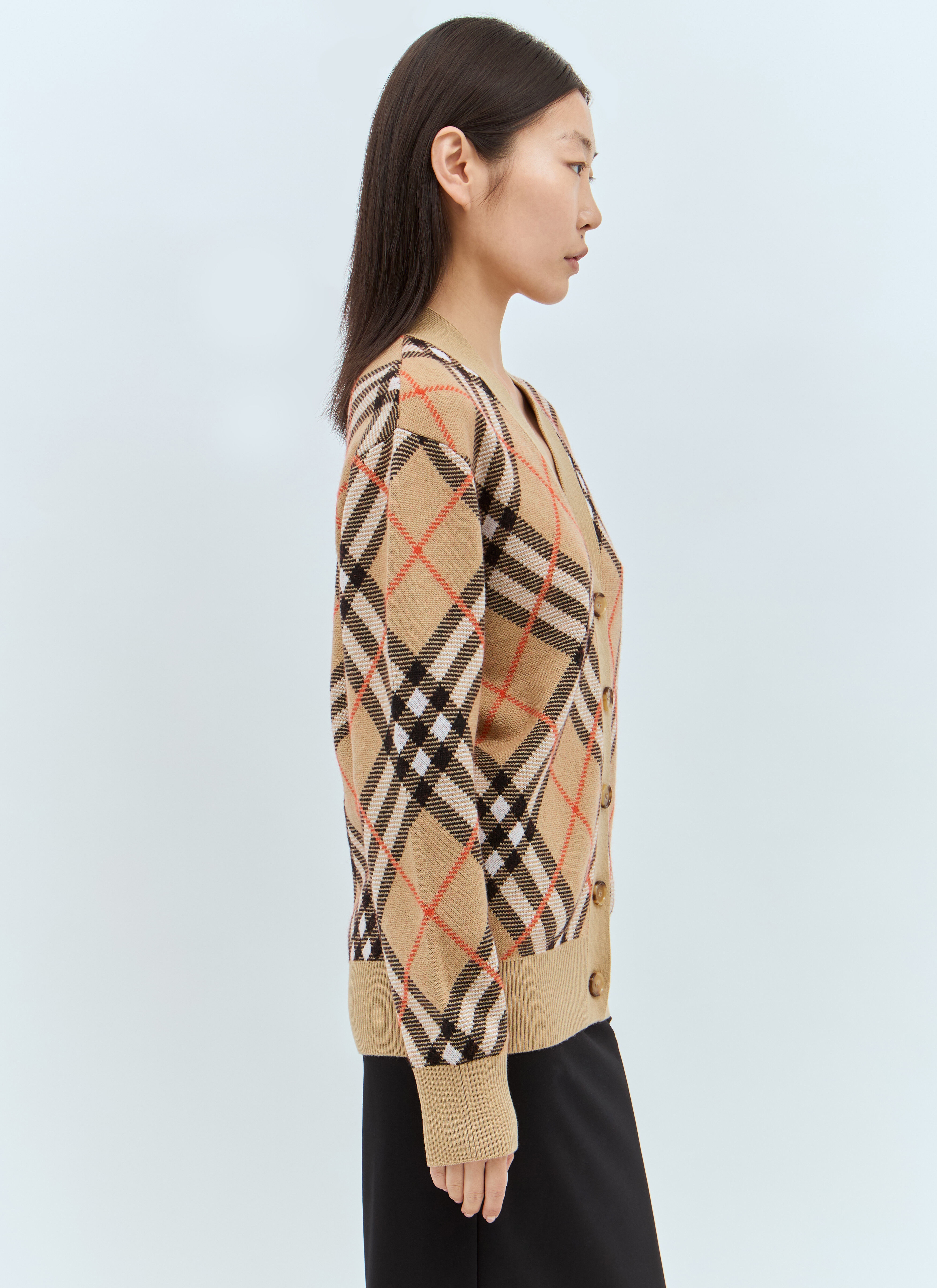 Check Wool-Blend Cardigan - 3