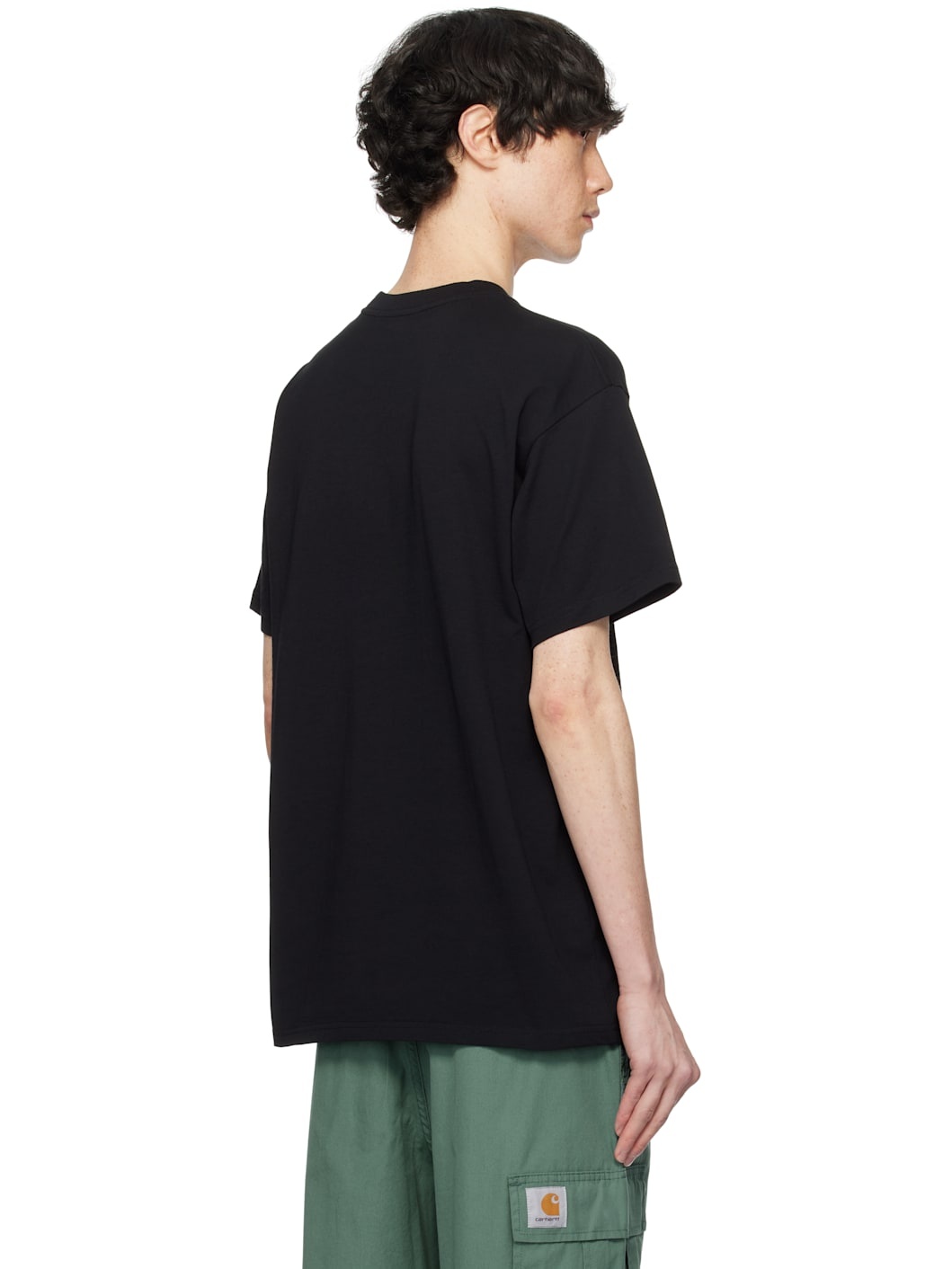 Black Script Embroidery T-shirt - 3