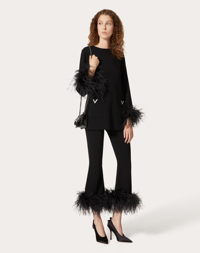 Valentino STRETCHED VISCOSE PANTS WITH FEATHERS outlook