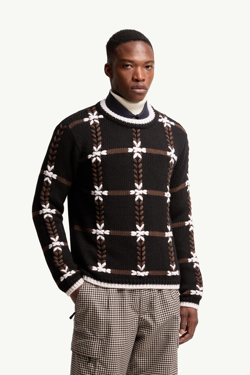 Embroidered Wool Blend Sweater 4