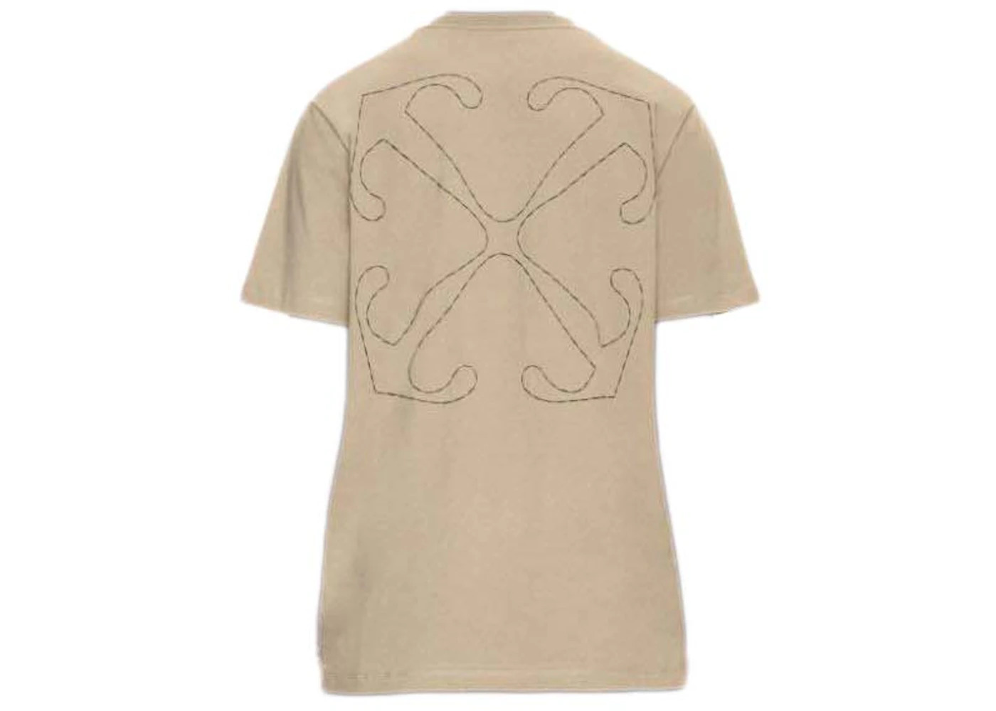 OFF-WHITE Logo-Embroidered Cotton T-shirt Sand Beige - 2