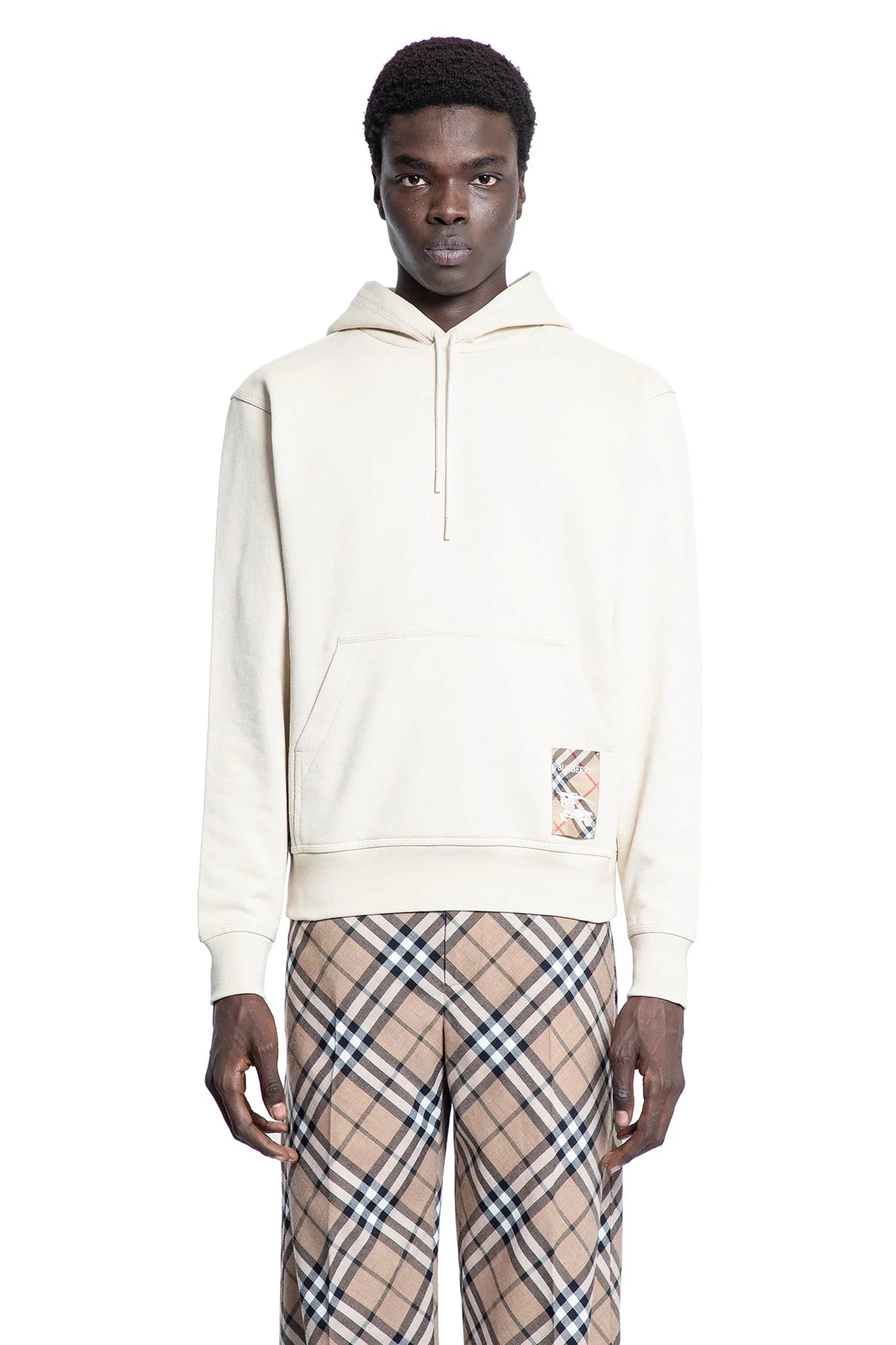 Check-Label-Cotton-Hoodie - 1